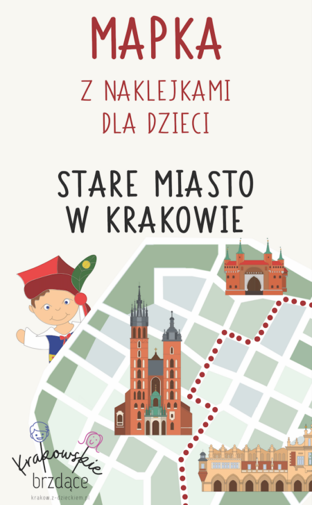 Mapa z naklejkami dla dzieci - Stare Miasto w Krakowie