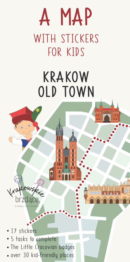 A map with stickers for kids - KRAKOW OLD TOWN